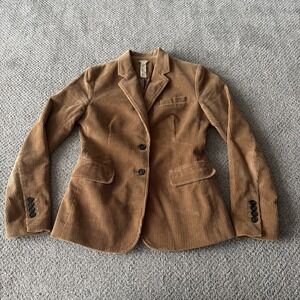 J Crew Brown Tan Corduroy Blazer Preppy Women's Jacket. 2